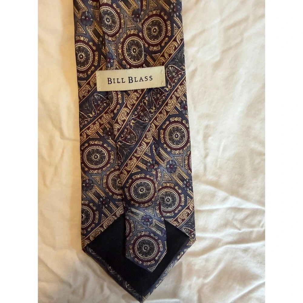 Bill Blass Silk Tie Geometric Pattern Men's Necktie Steampunk Business‎ Formal